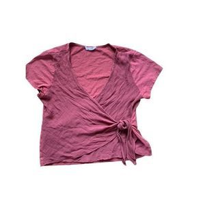 Anthropologie porridge faux wrap top